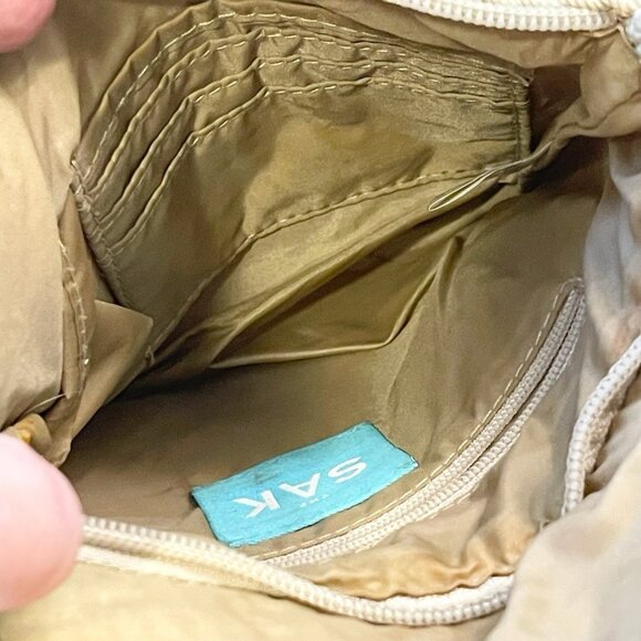 The Sak Womens Shoulder Bag Knitted Macramé Natural Beaded Fruit Design Motif - Picture 8 of 8